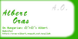 albert oras business card